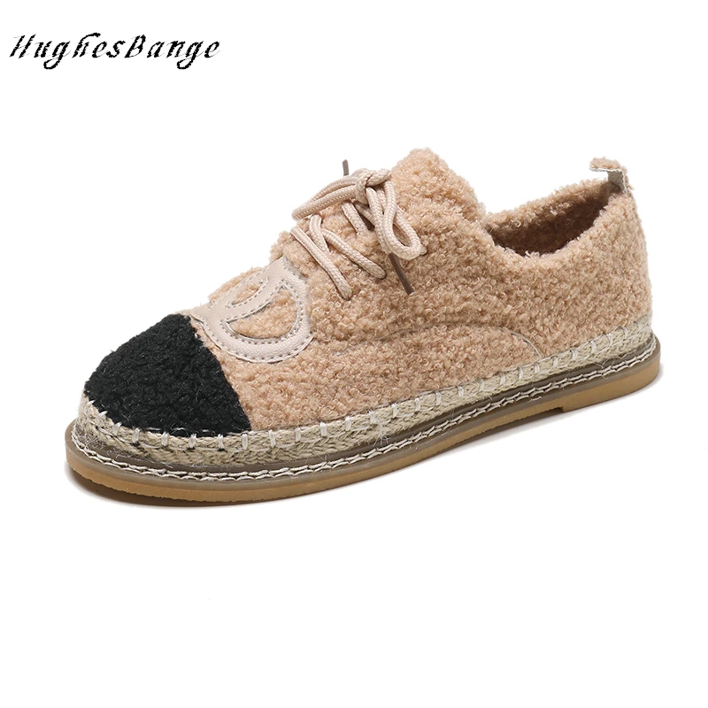

shoes woman comfortable Beanie autumn winter models wild Korean version of velvet soft flat fisherman Hairy single Warm non-slip