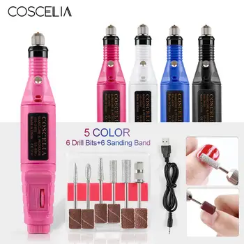

COASCELIA USB Electric Nail Drill Machine Set For Manicure Drills Accessory Nail Art Pen Pedicure Nail File Nail Art Tools Kit