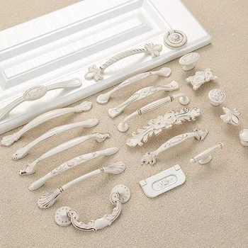 

Ivory White Handle Door Handle Cabinet Drawer Zinc Alloy European Modern Simple Single Hole Round Furniture Hardware (33/58)