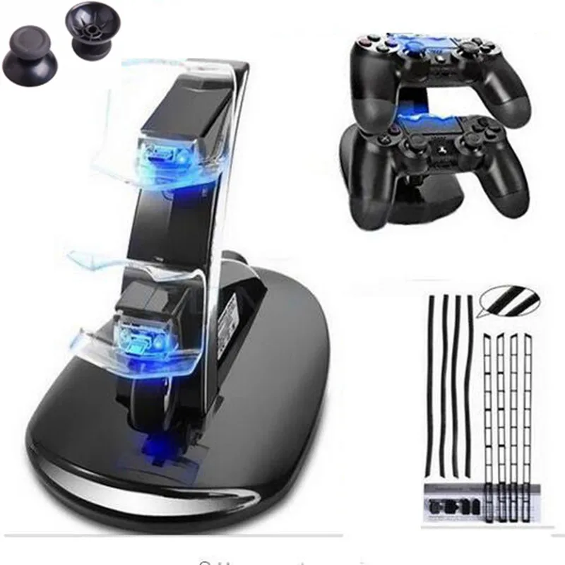 Двойная светодиодная подсветка для PS4 зарядное устройство подставка док-станции