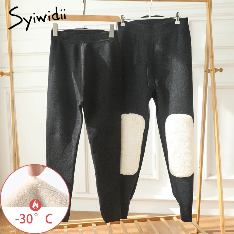 Syiwidii -30 °C утолщенные теплые зимние шерстяные брюки для женщин 2021 Высокая талия