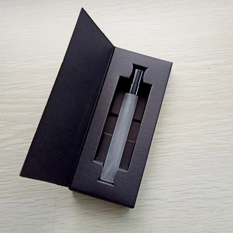 Black Box Black 50 шт./лот 10 мл пустые флаконы для духов матовые стеклянные флаконы настраиваемые бумажные коробки с пустой распылитель для парфюмерии парфюмерная упаковка - Цвет: Black Box Black