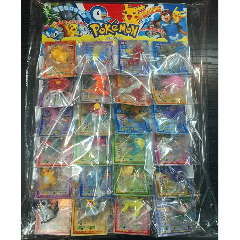 

Takara Tomy Pokemon Dolls Pokemon Cards Collections Pocket Monster Figures Model Toys Kids Pikachu Action Figure 5cm 24pcs/set