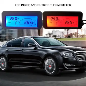 

DC12V Digital Car Thermometer Backlight Mini Thermometer Car Vehicle LED Digital Thermometer Temperature Meter Accessories