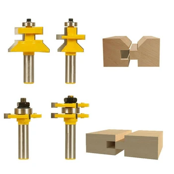 

4x Wood Flooring Door Router Bits 1/2 Shank Woodwork Milling Cutter Tool Set