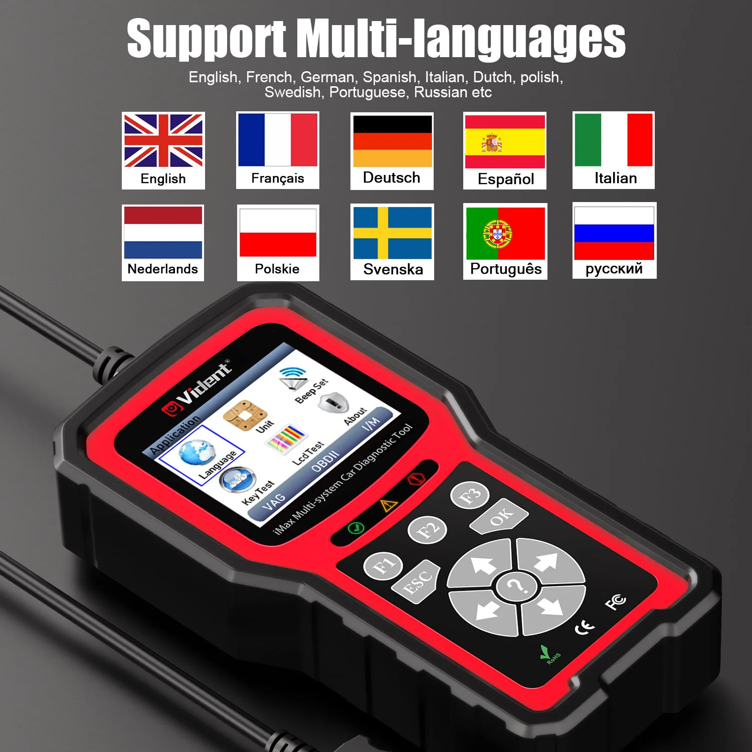 VIDENT iMax4301 VAWS для VAG OBD2 EOBD сканер с TPMS AFS BRT SAS EPB DPF услуги сброса AUDI/Skoda Автомобильные