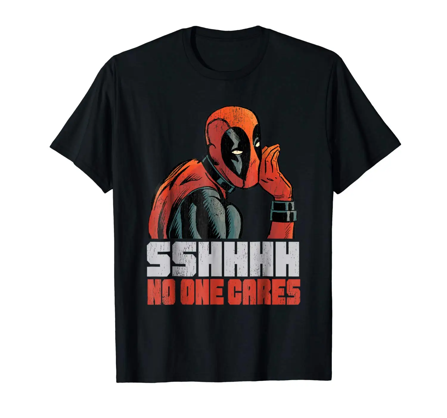 Футболка унисекс с принтом шепота Deadpool Sshhhh No One Cares 2019 | Мужская одежда