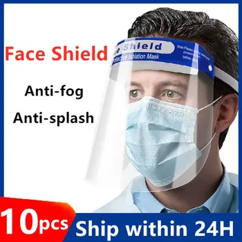 

10PCS Full Face Masks Anti-droplets Anti-fog Dust-proof Face Shield Cover Transparent Face Shields Safety Mask Dropshipping