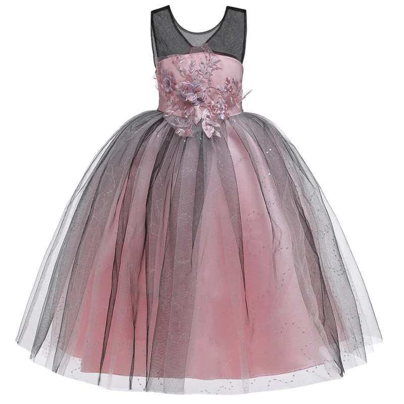 

2019 Bridesmaid Flower Girl Evening Dress Wedding Dress Kids Dresses For Girls Children Long Princess Dress 10 12 Years Vestidos