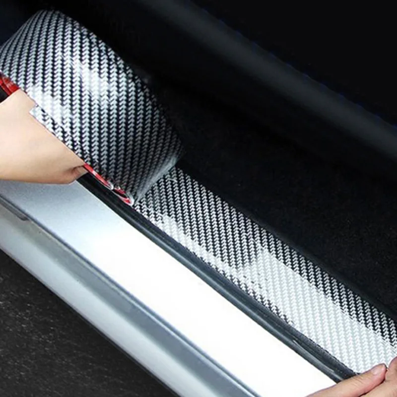 

1M Carbon Fiber Rubber Moulding Strip Soft Black Trim Bumper Strip DIY Door Sill Protector Edge Guard Car Stickers Car Styling