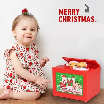 

Kids Christmas Santa Thief Money Boxes Toy Piggy Banks Gift Kids Money Boxes Automatic Stole Coin Piggy Bank Money Saving Box