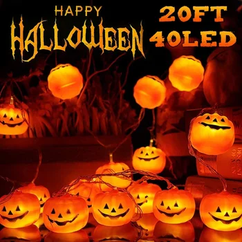 

Halloween Pumpkin Lights Holiday LED Lamp String Manual DIY Party Outdoor Lamp String Light Home Garden Decorative Lantern