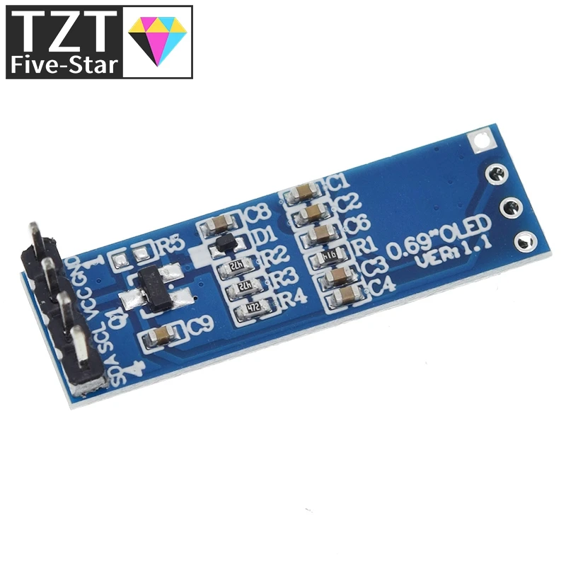 1/3PCS 0,69 zoll 96x16 OLED Display Modul Weiß Display 0,69 "SSD1306 LCD Screen Control Board für Arduino 3-5,5 V IIC Interface – Detail 8