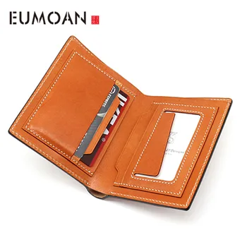 

Tanning Cowhide Wallet Men's short wallet photo bit vertical leather card bag high-grade money clip