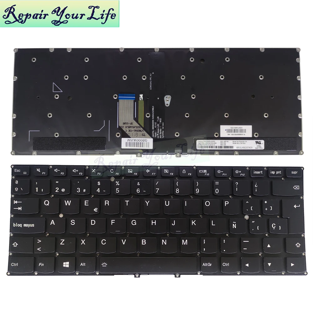 LA Latin Spanish Backlit Keyboard for lenovo yoga 5 Pro yoga 910 910-13IKB SP Spain laptop keyboards light PM4VB PK131221A12 New