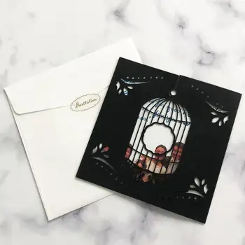 

20pcs/lot Simple Wedding Invitation Card China Lantern Pattern Pearl Paper Invitation Card Hollow Out Festival Invitation Card