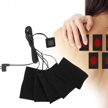 

USB Electric Clothes Five Heater Pads Heating Pad Adjustable Temperature Warmer Tool For Body Neck Back Abdomen Lumbar