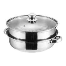 Пароварка из нержавеющей стали, толстый двухслойный суповый горшок, пароварка с двумя ушами, кухонная утварь, горшки для индукционной плиты, газовая плита