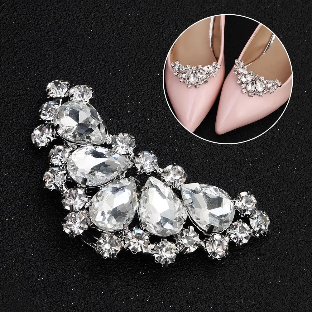 

Fashion Women Shoe Clip High Heel Rhinestone Shiny Teardrop Rhinestones Shoe Buckle Bridal Decoration Wedding Party Jewelry Clip