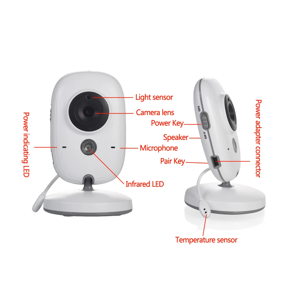VB603 3,2 дюймов ЖК-монитор для младенца няня контроль температуры Колыбельная 2 способа Аудио ИК ночного видения безопасности температуры камеры