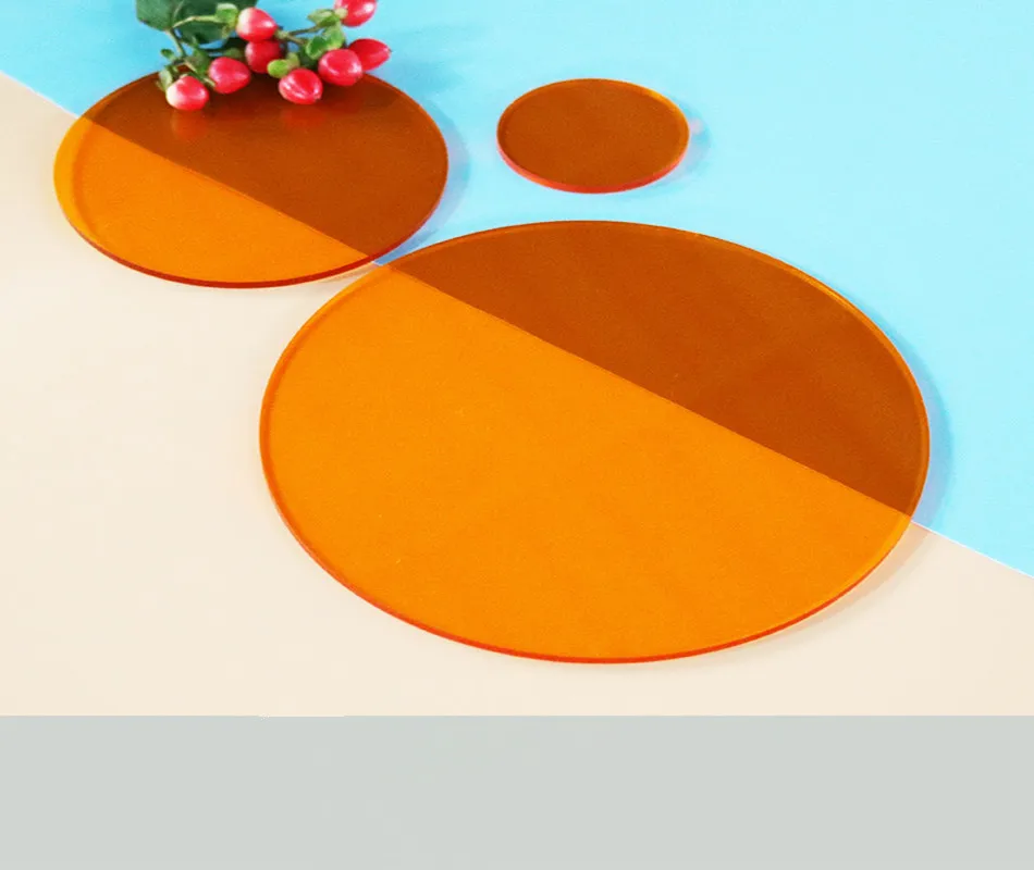 Round translucent color acrylic display board gourmet cosmetics photography decorative props ins wind photography, plexiglass