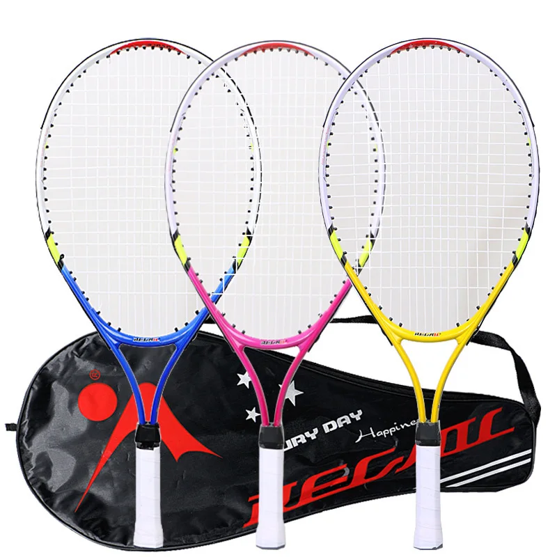 Tennis-Racket Childrens Training Nylon for Teenagers Aluminum-Alloy Strong Suitable-For