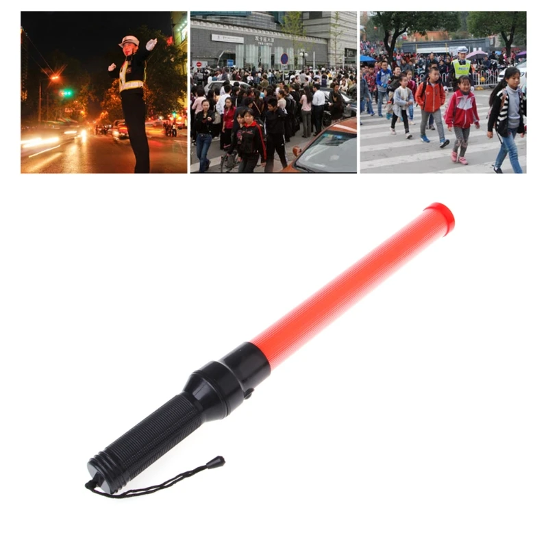 

New Plastic Traffic Wand Powerful LED Flashlight Torch 3 Modes Strobe Setting