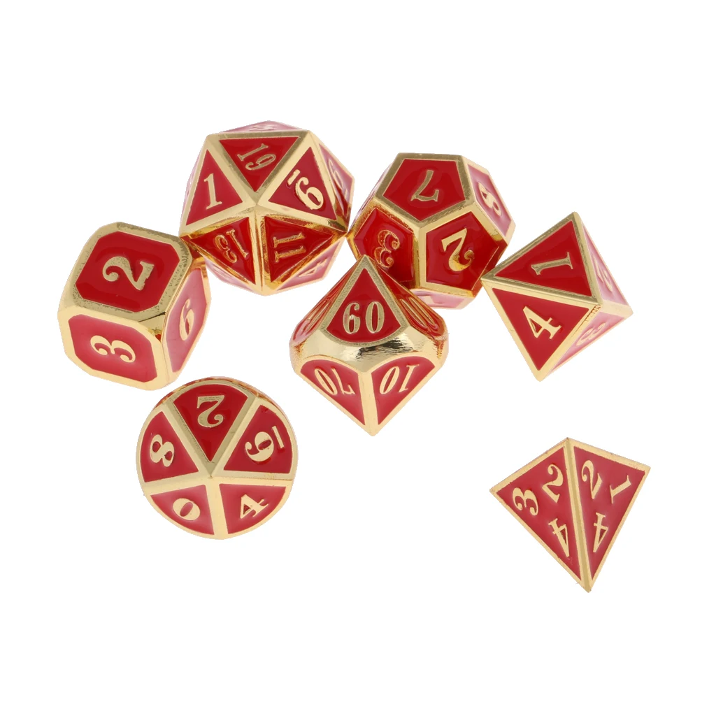 D4 D6 D8 D10 D12 D20 цинковый сплав многогранные кости для D& D TRPG настольная игра многогранные кости