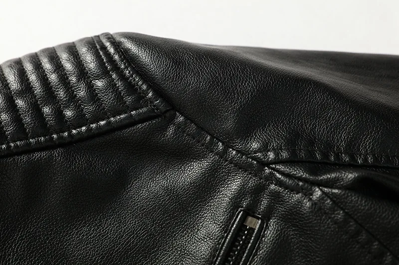 Осень и зима европейский и американский стиль Slim Fit-style короткая Молодежная Повседневная крутая имитация кожи одежда для мужчин тонкий воротник-стойка PU
