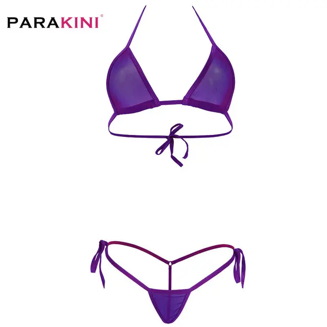 Parakini Woman Transparent Mini Micro Bikini Set 2020 Sexy Bandage Halter  Swimsuit Triangle Swimwear Bathing Thong Suit - Bikinis Set - AliExpress