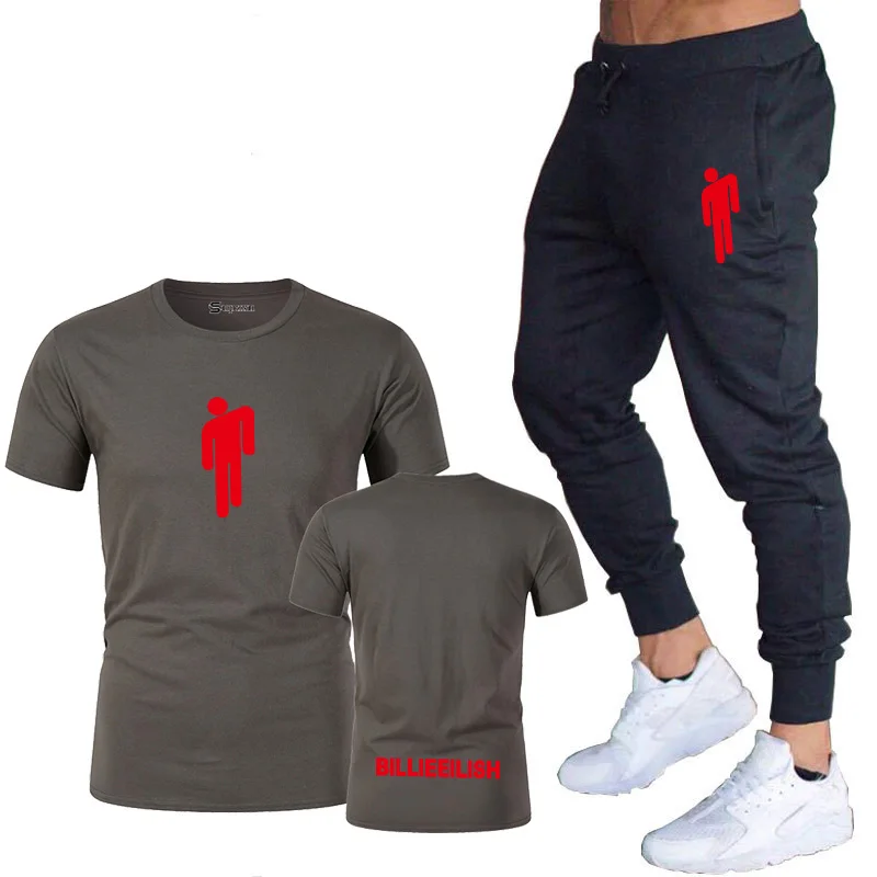 Футболка из хлопка, топ, XS-2XLBillie, с надписью Eilish, для дома, Мужская футболка, штаны,, новая летняя футболка, спортивный комплект
