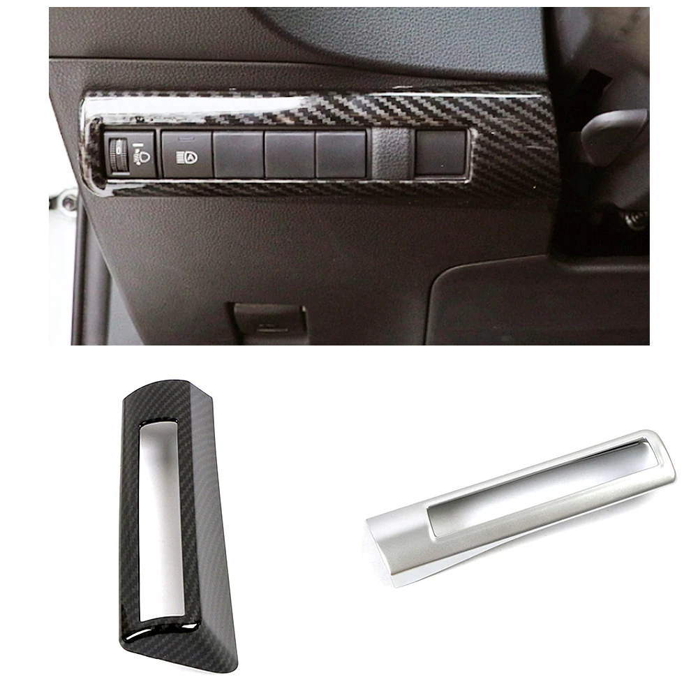 Per Toyota Corolla 2019 2022 Fari Lampada Interruttore Pulsante Decorazione Copertura Trim Modanature Interne Stampate Argento In Fibra Di Carbonio