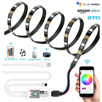 

USB5v 2M 5050 60led/m led strip Intelligent voice bluetooth music control TV computer game background light atmosphere light