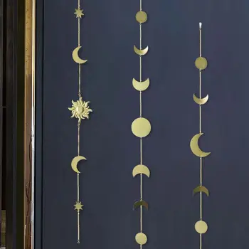 

Moon Phase Garland Chains Celestial Boho Shining Wall Hanging Decor Home Office Nursery Living Room Bedroom Ornaments
