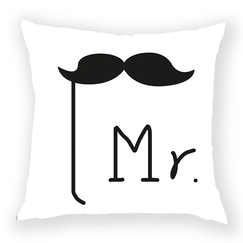 Счастливый День святого Валентина Декор Mr Mrs свадебное украшение сердце подушка для влюбленных крышка Святого Валентина вечерние Decoracion Boda