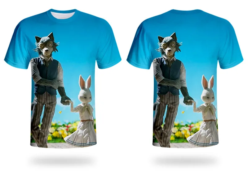 BEASTARS WHOSONG 3D футболка популярная модная футболка с изображением животных из мультфильма волк кролик ребенок взрослый аниме семейная одежда футболки с короткими рукавами