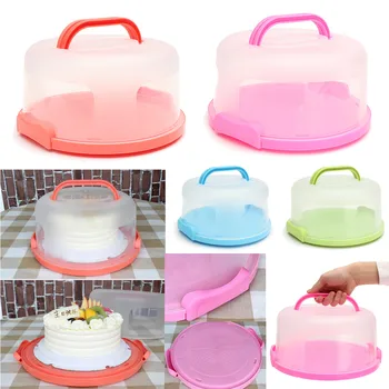 

Cake Storage Box Plastic Handheld Kitchen Tool Birthday No Deformation Round Portable Sealing Bar Cupcake Container Wedding