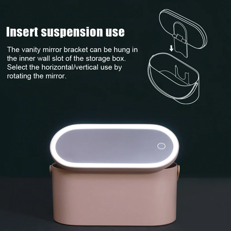 

Portable Makeup Case Cosmetic Organizer Storage Box with Led Lighted Mirror for Travel J99Store