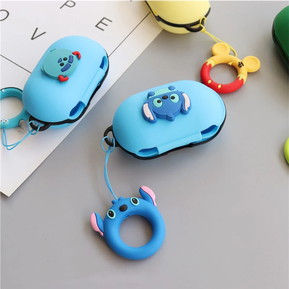 Милый силиконовый чехол для samsung Galaxy Buds чехол Bluetooth наушники Беспроводная зарядка для наушников с кольцом на палец