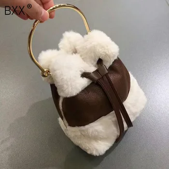 

[BXX] Velvet PU Leather Tote Bags For Women 2020 Autumn Lady Shoulder Crossbody Bag Female Travel Handbags and Purses HN669