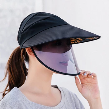

Women Men Unisex Cap Visors Hat Sun Protection Outdoor Double Layer Sun Hat Summer Women Ant- UV Riding Hat For Male Female