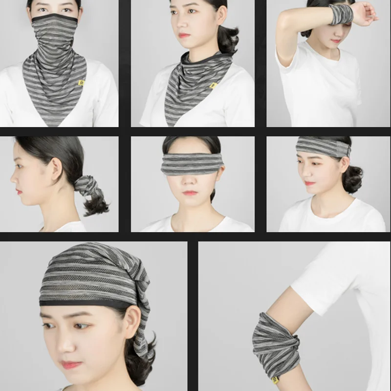 Cooling Feeling Face Mask Cover Headscarf Breathable Sun Protection Sweat Absorb