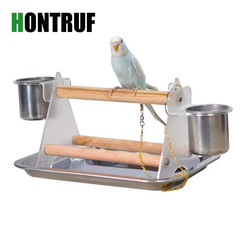 

Small and medium parrot acrylic grinding and grabbing stand Small desktop parrot standing pet supplies parrot training stand