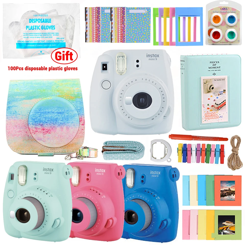 For Fujifilm Instax Mini 9 Accessories 9 in 1 Camera Bundles Rainbow Mist Gift