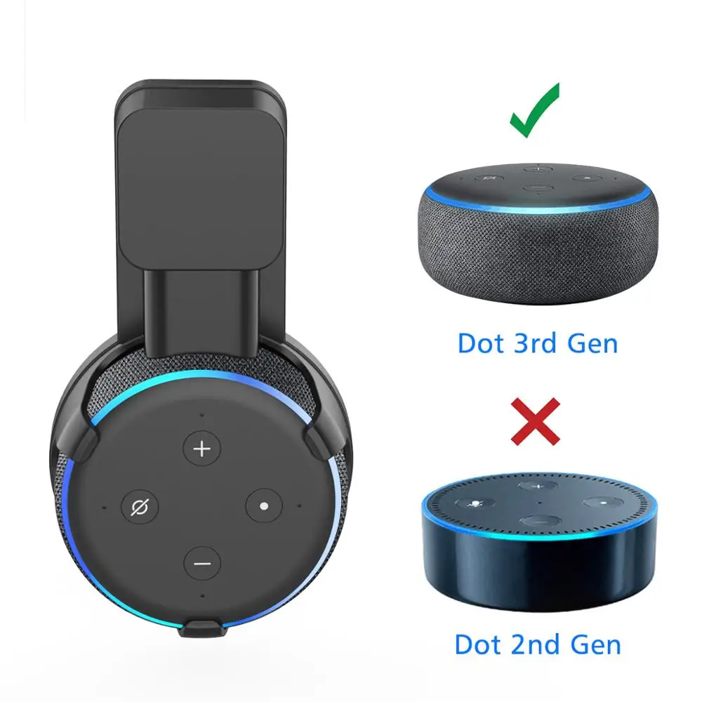 На выходе настенное крепление Стойка вешалка для Amazon Alexa Echo Dot 3rd Gen, работает с Amazon Echo Dot 3, держатель Чехол штепсельную вилку в Спальня