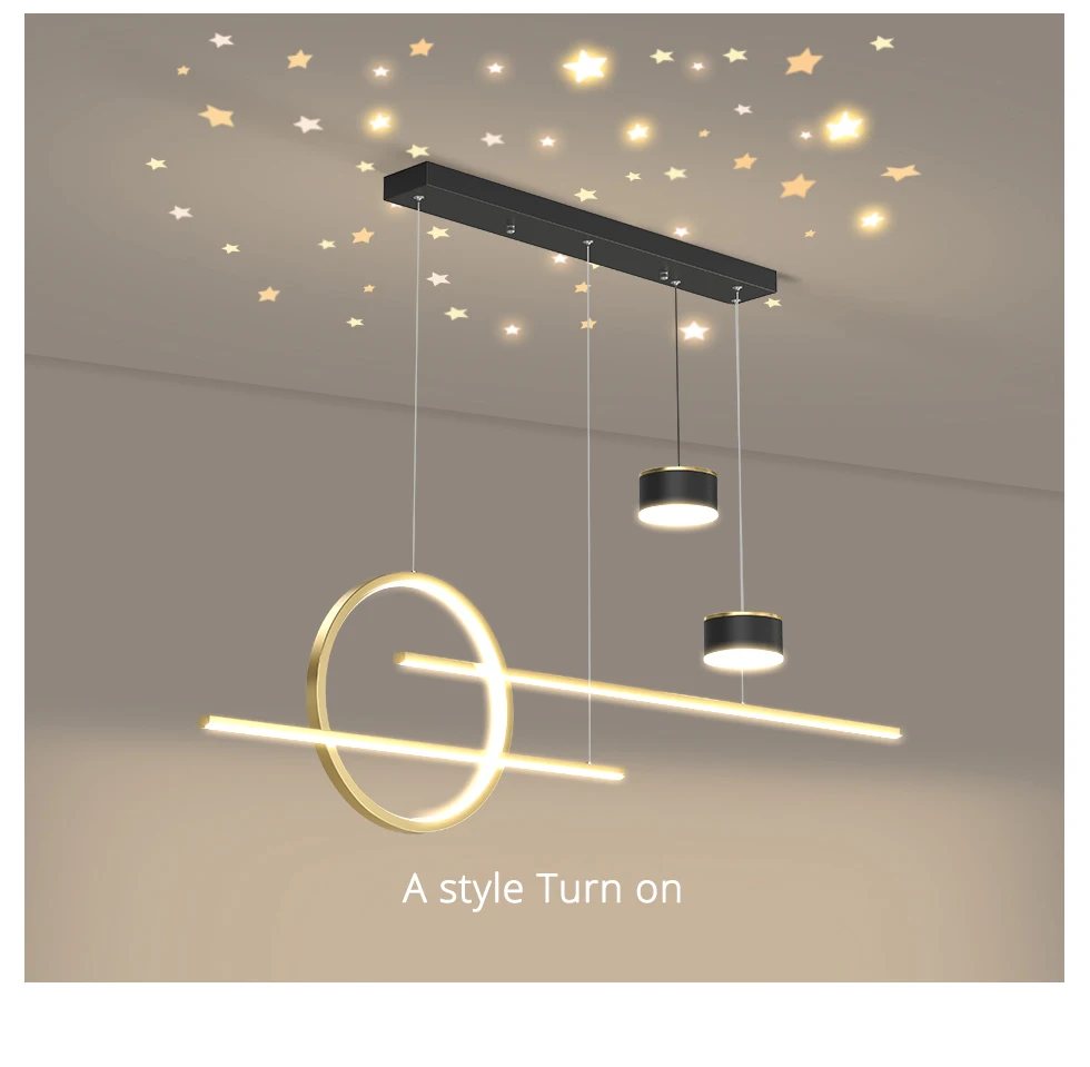 H071357e8e0de4fbb8f33a4dbe7f4fbda5 220V Nordic Starry Pendant Light Modern Luxury Dining Room Lamp Creative Decorative Table Chandelier Multi-mode Hanging Lighting