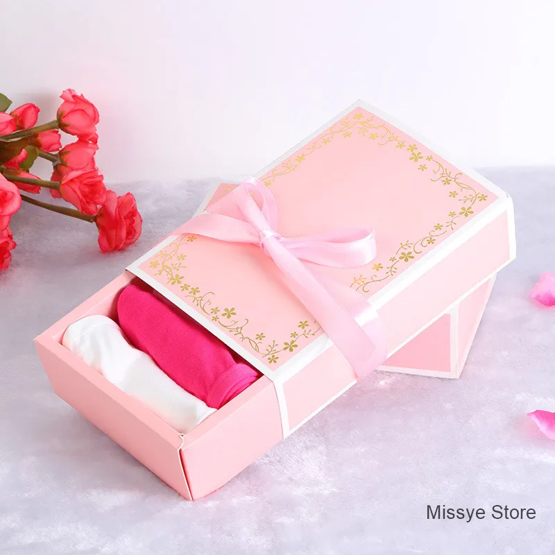 

MissYe Store custom logo paper boxex for panty socks packaging with lip transparent PVC window