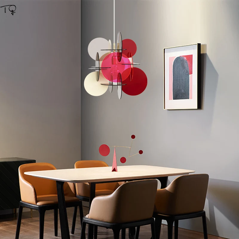 

Nordic Post-modern Colorful Geometry Individual Led Pendant Lights Club Cafe Restaurant Living Room Kids Room Luminaire Suspendu