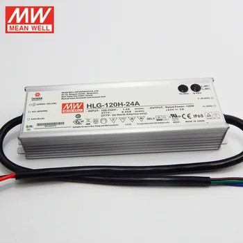 

MEAN WELL LED driver HLG-120H-24A 24V LED Power Supply 110V/220V AC to 24V DC 5A 120W waterproof IP65 Adjustable Transformer PSU