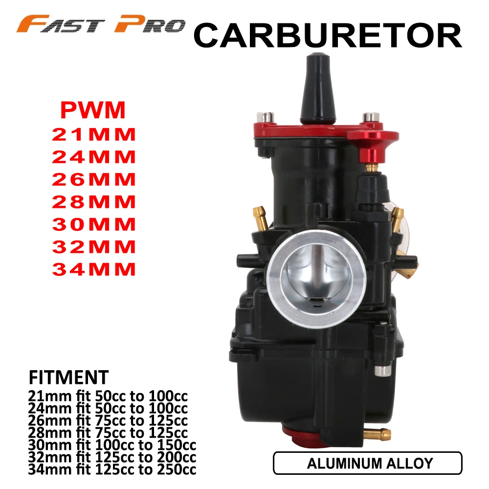 Motorcycle Engine Part Carburetor Carburador Carb PWK 21 24 26 28 30 32 34 MM With Power Jet For Racing Moto Dirt Bike Motocross